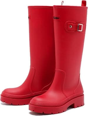Rain Boots for Women, Anti-Slip Rubber Boots Waterproof Garden Muck Boots Durable Slip Resistant, Tall Water Shoes Comfort Fishing Boot Knee High Work on Amazon.ae - Price Tracker