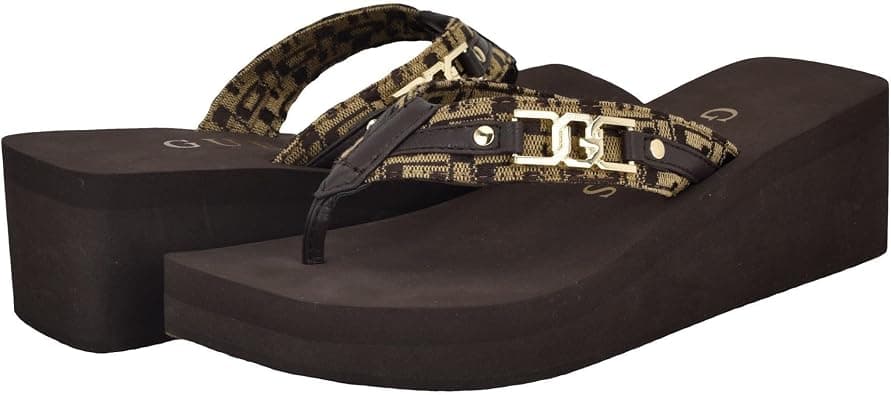 GUESS Women's Ediva Wedge Sandal, Brown 210, 8 M on Amazon.ae - Price Tracker