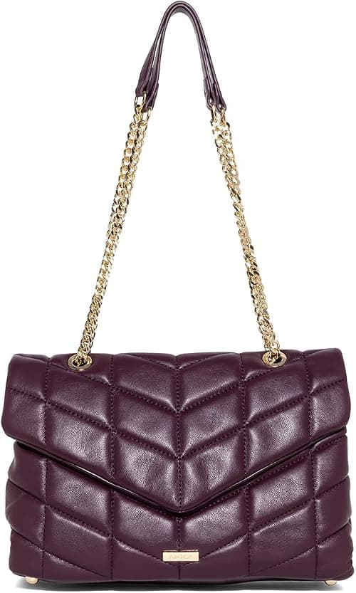 AMICA Natalia Quilted Puffer Crossbody Bag for Women, Dual Compartment Soft Vegan Leather Handbag with Gold Chain Strap, Small Shoulder Purse for Travel & Everyday Use على Amazon.ae - متتبع الأسعار