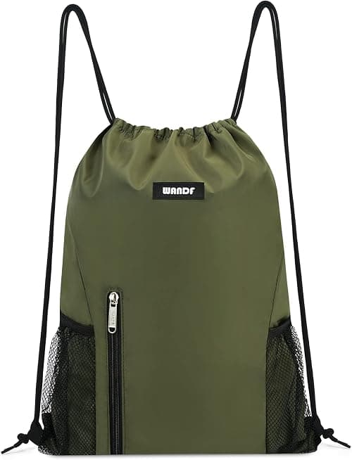 WANDF Drawstring Backpack Sports Gym Sackpack with Mesh Pockets Water Resistant String Bag for Women Men on Amazon.ae - Price Tracker