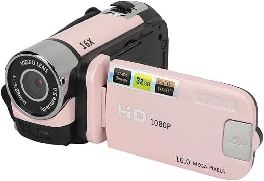 BROLEO D90 1080P 16X Digital Zoom Video Camera Camcorder, 2.4in LCD Screen 16MP Digital Camera Recorder 128gbVlogging Camera with Fill Light, HD Video Recording Camcorder (Pink) on Amazon.ae - Price Tracker