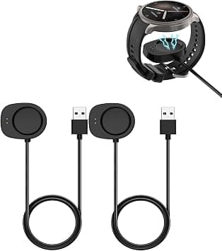 Charging Cable Compatible for Amazfit T-Rex 3 & Amazfit Balance Smartwatch Charger, 3.3ft Replacement USB A Magnetic Fast Charging Dock for Balance A2286 Accessories (Black, 2Pcs) on Amazon.sa - Price Tracker