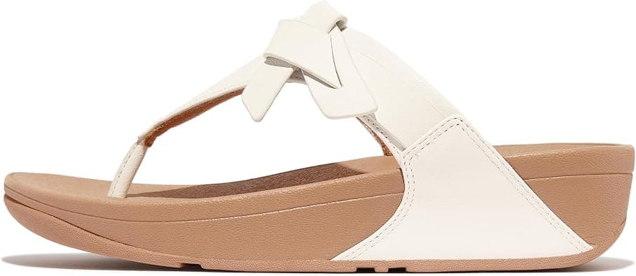 FitFlop Lulu Folded-knot Leather Toe-post Sandals womens Wedge Sandal on Amazon.ae - Price Tracker