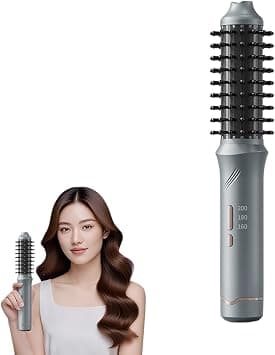 Cordless Curling Iron Brush, 32mm Portable Thermal Brush with 3 Temperature Levels, USB Rechargeable Electric Round Brush with Negative Ions, Ceramic Barrel (Gray) on Amazon.ae - Price Tracker