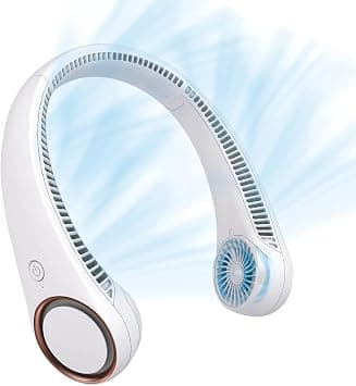 Portable Neck Fan, Hands-Free Bladeless Fan, 360° Cooling Personal Fan, 3 Speeds Adjustment, 78 Air Outlet, Headphone Design, Rechargeable, USB Powered Neck Fan for Outdoor Indoor on Amazon.ae - Price Tracker