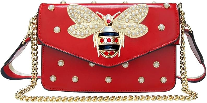 Beatfull Designer Bee Purse Fashion Crossbody Bags with Pearl for Women Pu Leather Shoulder Clutch Handbags on Amazon.ae - Price Tracker
