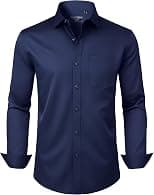 Alimens & Gentle Mens Dress Shirts Long Sleeve Wrinkle Free Stretch Cotton Big Tall Button Down Shirts - Amazon.ae Price Tracker