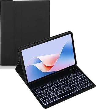 Keyboard Case for Honor Pad 10 HEY3-W00 12.1-inch 2025 Tablet, Wireless Bluetooth Keyboard, Soft Silicone Edge Protective Case with Stand, 2025 New Model (Black,Backlit) on Amazon.ae - Price Tracker