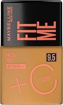 Maybelline New York, Fit Me Fresh Tint Foundation SPF 50 with Brightening Vitamin C, 9.5 Medium Coverage on Amazon.ae - Price Tracker