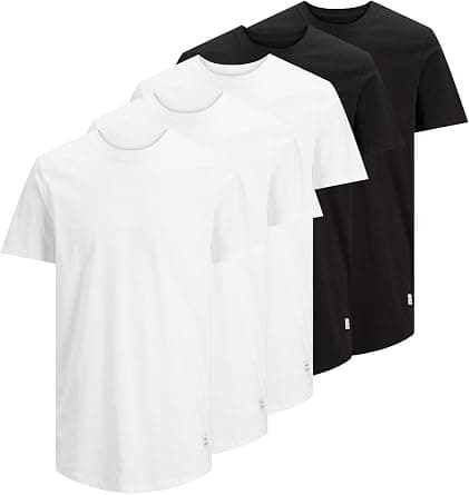 JACK & JONES mens JJENOA TEE SS Crew Neck Pack of 5 T-Shirt (pack of 1) on Amazon - Best Deal Finder