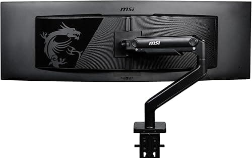 MSI MAG MT201 - Premium Heavy Duty Single Monitor Stand Arm, Supports 17-49" Screens and 44 lbs, VESA Compatible, Adjustable Gas Spring Assisted Mount, Clamp & Grommet, Quick Release Plate - Black on Amazon.ae - Price Tracker