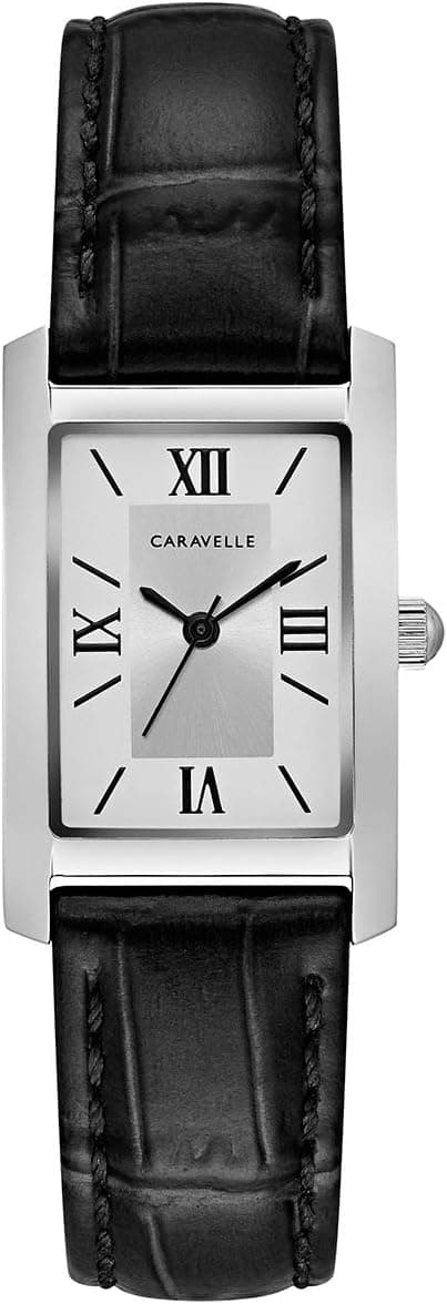 Caravelle by Bulova Ladies' Dress 3-Hand Quartz Watch, Rectangle Case, Roman Numeral, Curved Mineral on Amazon.ae - Price Tracker