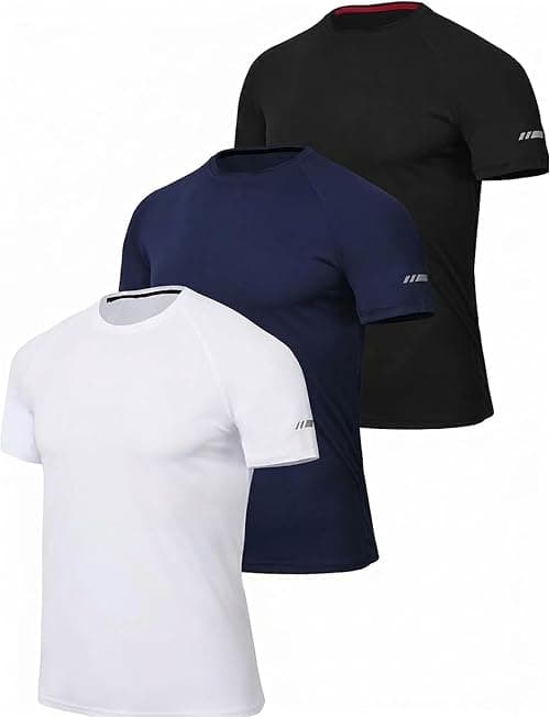 Zoofly Men's Sports T Shirt 3 Pack Gym Activewear Tshirt Quick Dry Running Training Shirt Mens Gym Wear Exercise Top on Amazon - Best Deal Finder