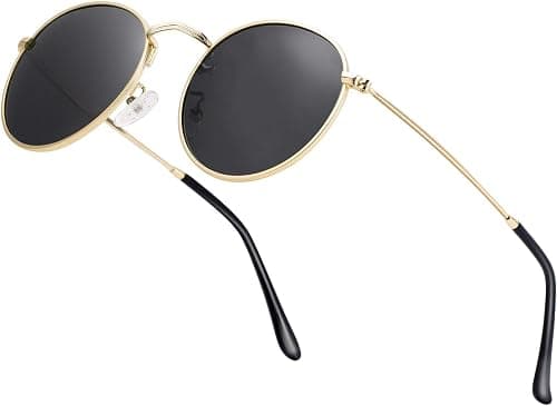 Htms Small Round Polarized Sunglasses Retro Men Women Mirrored Lens Metal Frame Circle Sun Glasses Shades on Amazon - Best Deal Finder