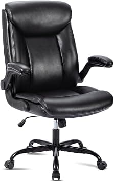 MZLEE Ergonomic Executive Office Chair Swivel Work Chair Computer Desk Chair with Flip-up Armrest, Adjustable Height (Black) on Amazon.ae - Price Tracker