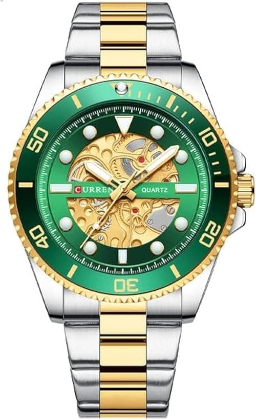 CURREN 8412 Wrist Watch Men's Quartz Sports Brand Luxury Business Waterproof Stainless Steel (TETON GREEN) on Amazon.ae - Price Tracker