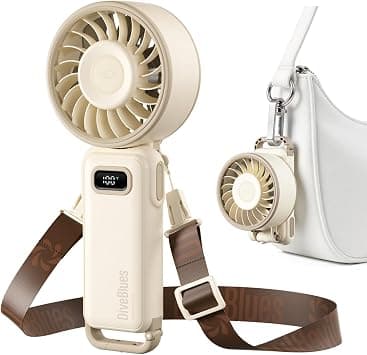 Diveblues Handheld Fan Portable Turbo Fan with 100 Levels and Strong Airflow, Foldable 3-in-1 Mini Fan for Hand, Neck and Table, Rechargeable for Summer, Travel and Outdoor Use on Amazon.ae - Price Tracker