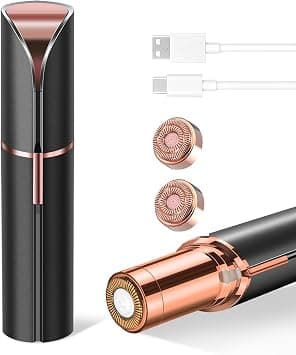 Facial Hair Removal for Women, Portable Painless Hair Remover Device, Rechargeable, with 2 Replacement Heads, for Face, Upper Lip and Chin (Matte Black) on Amazon.ae - Price Tracker
