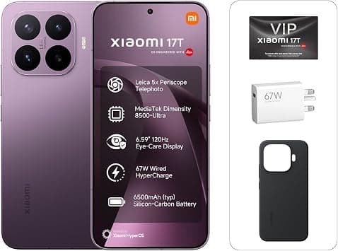 Xiaomi 17T 5G Smartphone (12GB RAM, 256GB Storage), Leica 5x Periscope Camera, 6500mAh Battery, 6.59" 120Hz AMOLED Display, MediaTek Dimensity 8500-Ultra, 67W HyperCharge, Violet – UAE Type Approved on Amazon.ae - Price Tracker