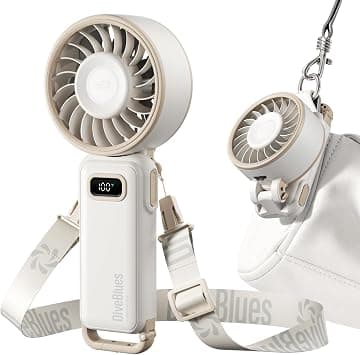 Diveblues Portable Turbo Fan, 100 Speed Handheld Fan with Strong Airflow, Foldable 4 in 1 Personal Fan for Neck, Desk & Travel, USB-C Rechargeable, Lightweight for Summer, Concerts & Outdoor Use on Amazon.ae - Price Tracker