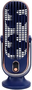 Tower Fan, 5 Speeds Brushless Motor Small Desk Fan, USB Rechargeable Portable Table Fan, Quiet Cooling Oscillating Personal Fan for Home Office Desktop Bedroom (Blue) على Amazon.ae - متتبع الأسعار