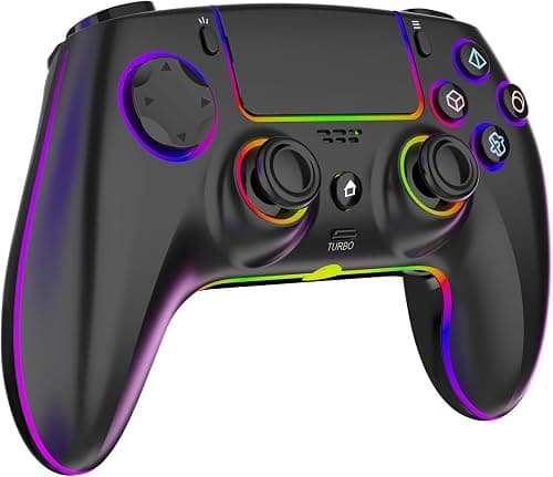 GlowPlayX Wireless Gaming Controller Compatible with PS5 Console/Pro/PC/Mac/iOS/Android/Steam Deck, Gamepad with RGB Lighting/Hall Effect Joystick/Dual Vibration/Turbo/Headset Jack/1500 mAh Battery on Amazon.sa - Price Tracker