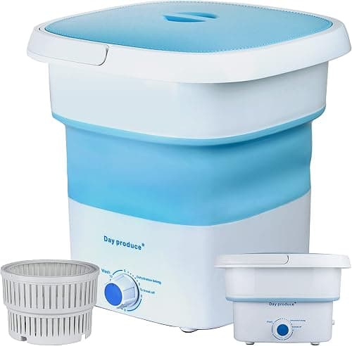INGUNAR Portable Washer Washing Machine Small Washing Machine Protable Foldable Laundry Washer Machine Safe water & Save Energy Mini Travel Laundry for Apartments, Dorm, Camping, RV(Blue) on Amazon.ae - Price Tracker