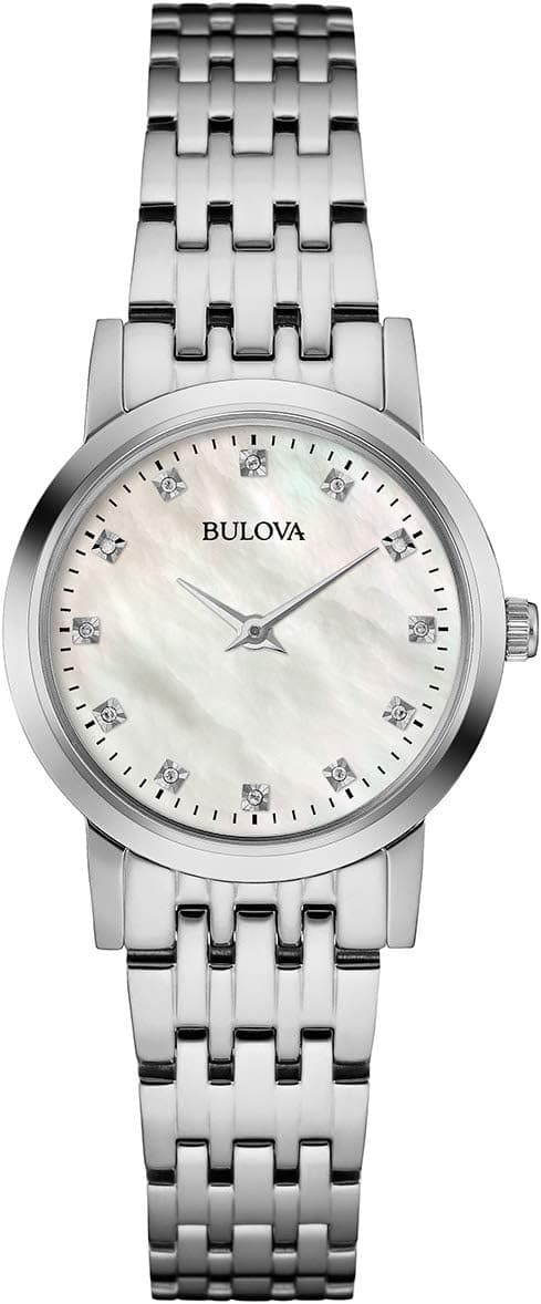Bulova Classic Quartz Ladies Watch, Stainless Steel Diamond, Silver-Tone (Model: 96P175) on Amazon.ae - Price Tracker