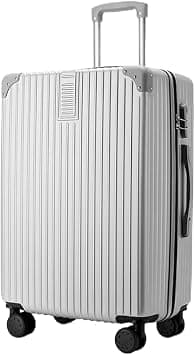 MOTIM Boarding Carry-on Luggage Expandable PP Hard Shell Clearance Luggage with Spinner Wheels Lightweight Durable Carry-on Suitcase Set for Long Distance Travel (White, 22 Inch) on Amazon - Best Deal Finder