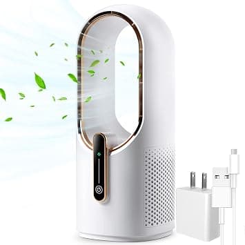 KONSIDEN Desk Fan Bladeless, 11.8 Inch Office Fan Small, Quiet, 3 Speed Adjustment, Touch Control, Easy to Clean, Desk Fans Small Quiet, Ideal for Office, Living Room, Bedroom on Amazon.ae - Price Tracker