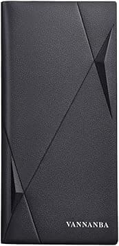 VANNANBA Long Slim Wallet for Men RFID Blocking Leather Checkbook Wallet,Thin Bifold Credit Card Holder with ID Window & Gift Box, Black, Modern on Amazon.ae - Price Tracker