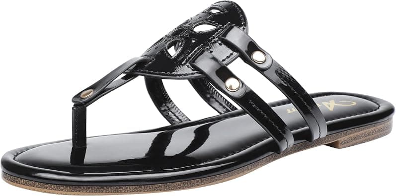Athlefit Womens Flat Sandals Flip Flops Casual Slip on Comfortable Thong Beach Sandal for Women Dressy on Amazon.ae - Price Tracker