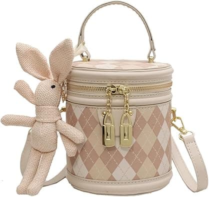 RTGGSEL Retro Vegan Leather Crossbody Shoulder Duffel Barrel Bags for Women Small Tote Satchel Handbags Purse on Amazon.ae - Price Tracker