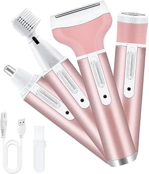 BIGTHREE Women Shaver, Comfort 4 in 1 Electric Lady Shaver, Facial Epilators for Women, with Detachable Head, Body Hair Removal Epilator for Face & Body Hair Removal, Armpit, Bikini and Leg - Pink on Amazon.ae - Price Tracker