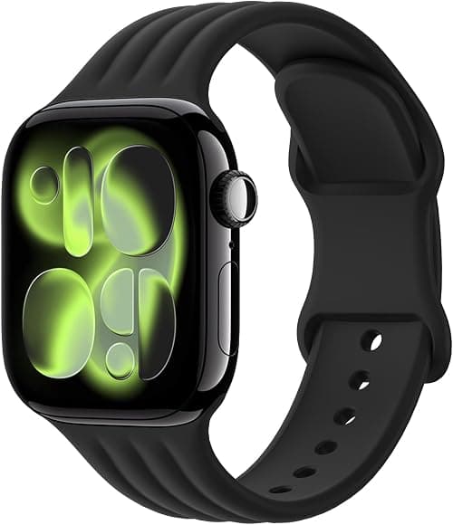AMSKY Wave-shaped sports straps compatible with Apple Watch strap 46 mm 44 mm 42 mm 40 mm 45 mm 41 mm 38 mm, men and women soft waterproof band for iWatch Series 11 10 9 8 7 6 5 4, Ultra SE 3 2 1 على Amazon.ae - متتبع الأسعار