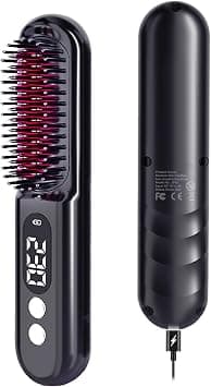 Mini Cordless Hair Straightener Brush Pro+, Portable Straightening Brush for Travel, Ionic Hot Comb Straightener, 10000mAh, 60Mins Long Battery Life, USB Rechargeable, Gifts for Women on Amazon.ae - Price Tracker