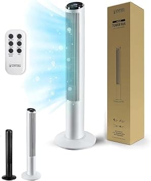 Empire 41 inch Tower Fan with LED Display, Remote Control Fan for Bedroom with Timer Function, 50W Cooling with 3 Speeds, Perfect 75° Oscillating Fan for Home, Living Room & Office (White) - Amazon.ae Price Tracker