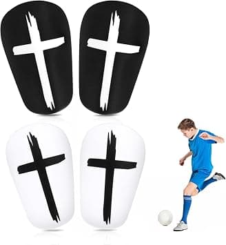 Mini Soccer Shin Guards, 2 Pairs Black & White Cross Design, 8x5 cm EVA Protective Shin Pads for Teenagers Adults Boys Girls on Amazon.ae - Price Tracker