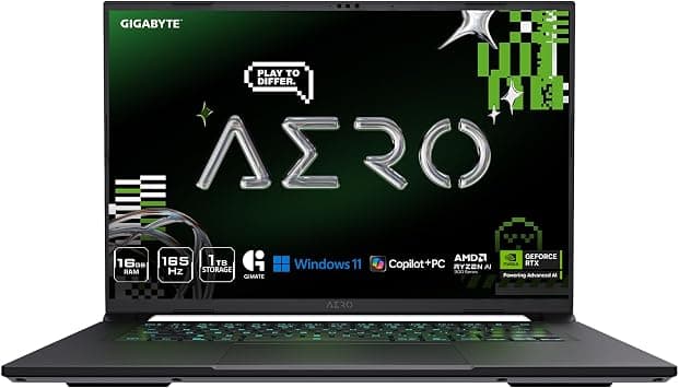 GIGABYTE AERO X16; Copilot+ PC - 165Hz 2560x1600 WQXGA - NVIDIA GeForce RTX 5070 - AMD Ryzen AI 7 350-1TB SSD with 16GB DDR5 RAM - Windows 11 Home - Space Gray (GIGABYTE AERO X16 1WH93USC94AH) على Amazon.ae - متتبع الأسعار
