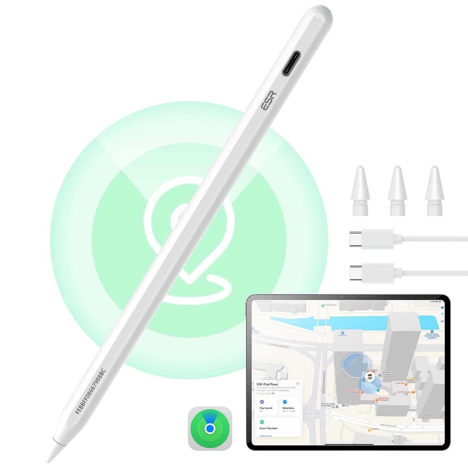 ESR Geo Digital iPad Pencil Findmy Compatible with Apple iPad 2018-2025,with Easy Shortcuts for Apple iPad A16/10/9/8 & Air 13/11 & Pro 12.9/13/11 & Mini 7/6/5,White(No Wireless Charging) on Amazon.ae - Price Tracker