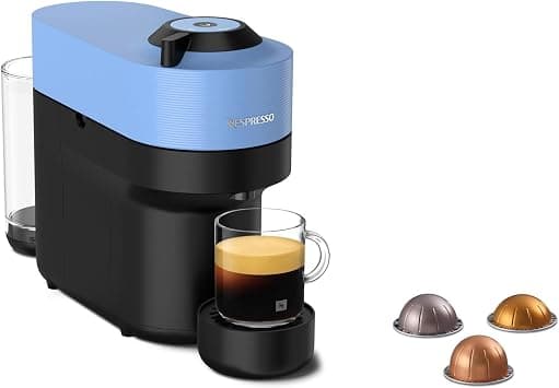 Nespresso Vertuo Pop GDV2 Capsule Coffee Machine, Brews 6 Cup Sizes for Black Coffee, 0.6 L, Blue - متتبع أسعار Amazon.sa