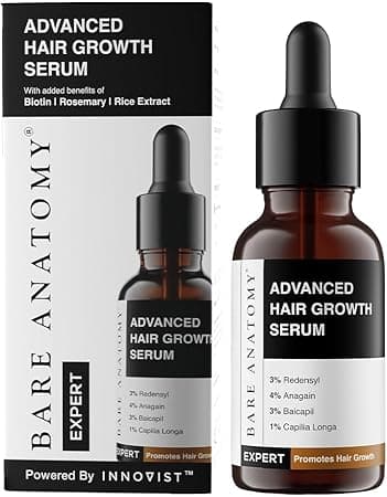 Bare Anatomy Advanced Hair Growth Serum | 3% Redensyl + 4% Anagain + 3% Baicapil + 1% Capilia Longa, Rosemary, Biotin & Rice Extract | Hair growth & Hair fall control serum for Women & Men | 30mL on Amazon.ae - Price Tracker