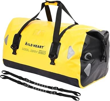 WILD HEART Waterproof Duffel Bag 40L 66L 100L with Welded Seams for Kayaking, Camping, Boating,Bycycle,Motorcycle on Amazon - Best Deal Finder