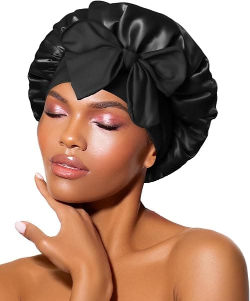 BONNET QUEEN Silk Bonnet for Sleeping Women Satin Bonnet Silk Hair Cap Adjustable Hair Wrap Night Sleep Cap with Tie Band on Amazon - Best Deal Finder
