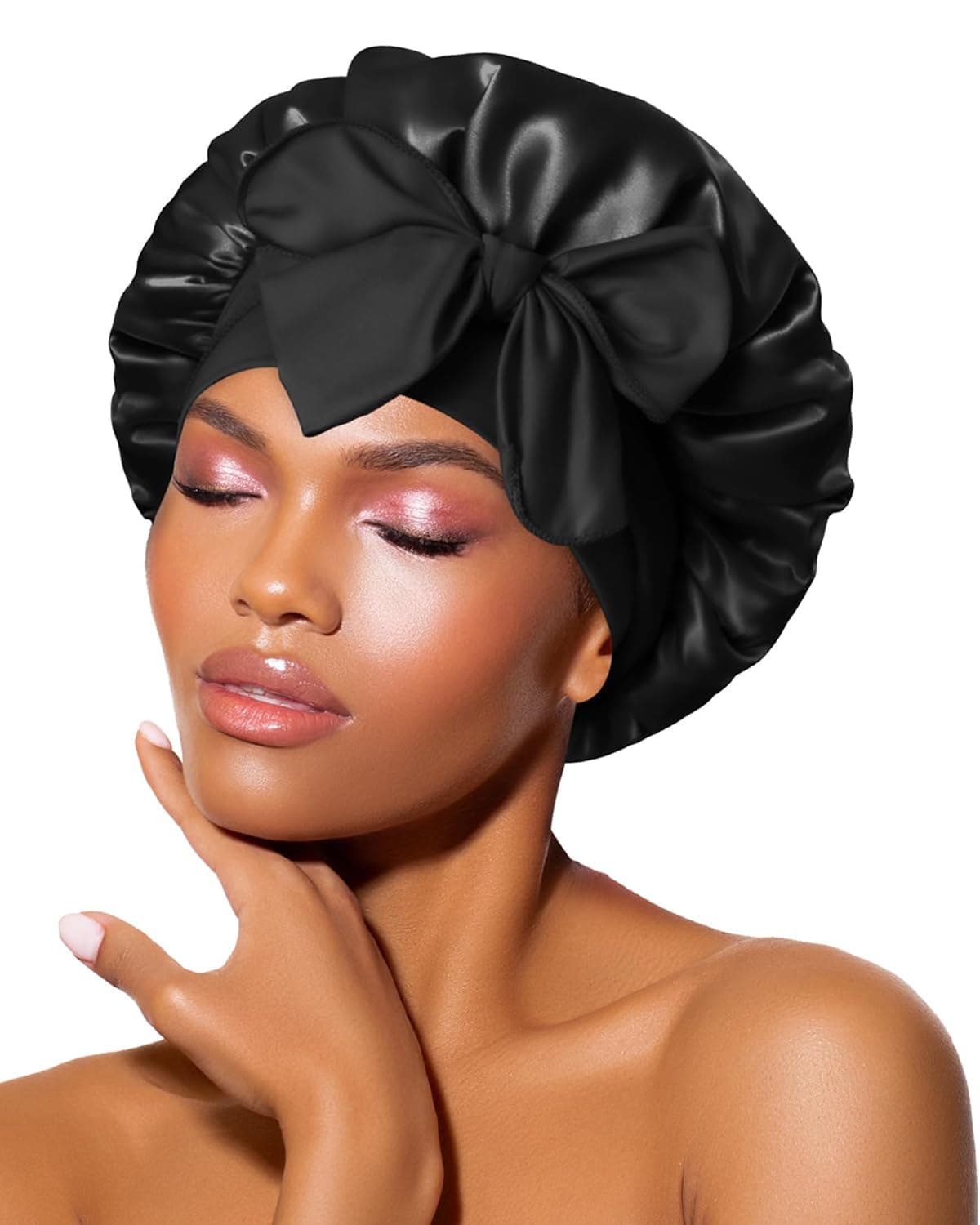 BONNET QUEEN Silk Bonnet for Sleeping Women Satin Bonnet Silk Hair Cap Adjustable Hair Wrap Night Sleep Cap with Tie Band on Amazon.ae - Price Tracker