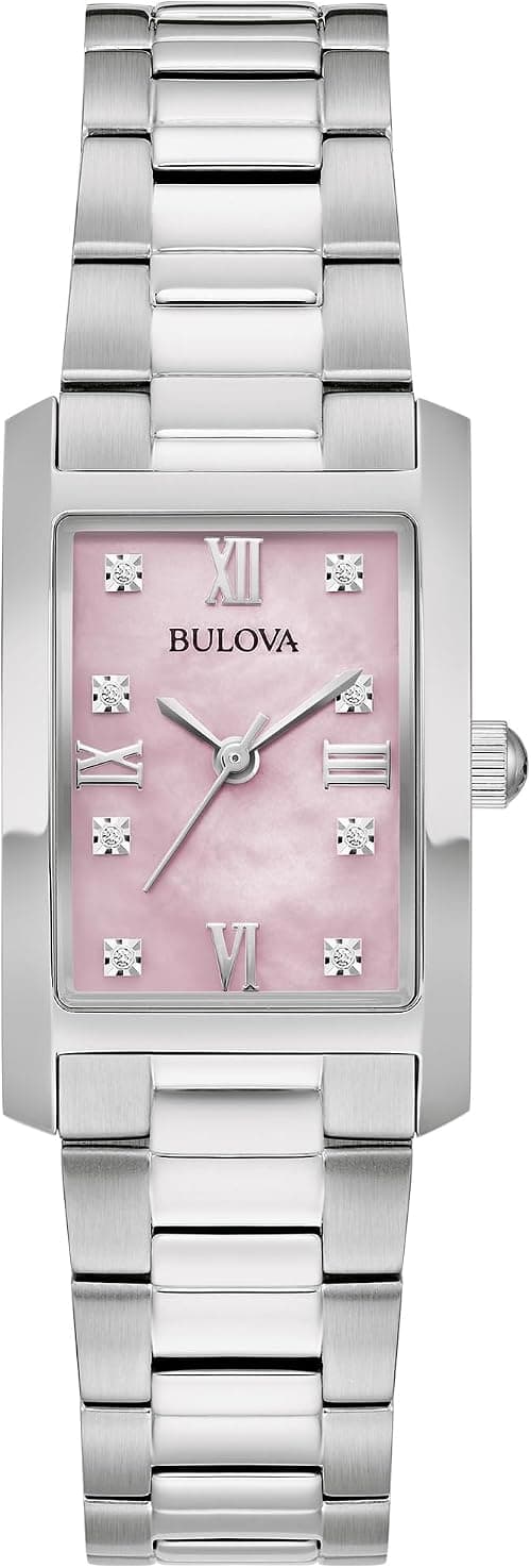Bulova Ladies' Classic Diamond Two-Tone Stainless Steel 3-Hand Quartz Watch, Rectangle on Amazon.ae - Price Tracker