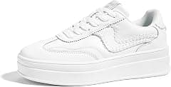 LUCKY STEP Women's Platform Fashion Sneakers Thick Sole Suede Genuine Leather Classic Rubber Gum Sole Low Top Casual Walking Shoes - Amazon.sa Price Tracker