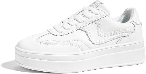 LUCKY STEP Women's Platform Fashion Sneakers Thick Sole Suede Genuine Leather Classic Rubber Gum Sole Low Top Casual Walking Shoes on Amazon.sa - Price Tracker