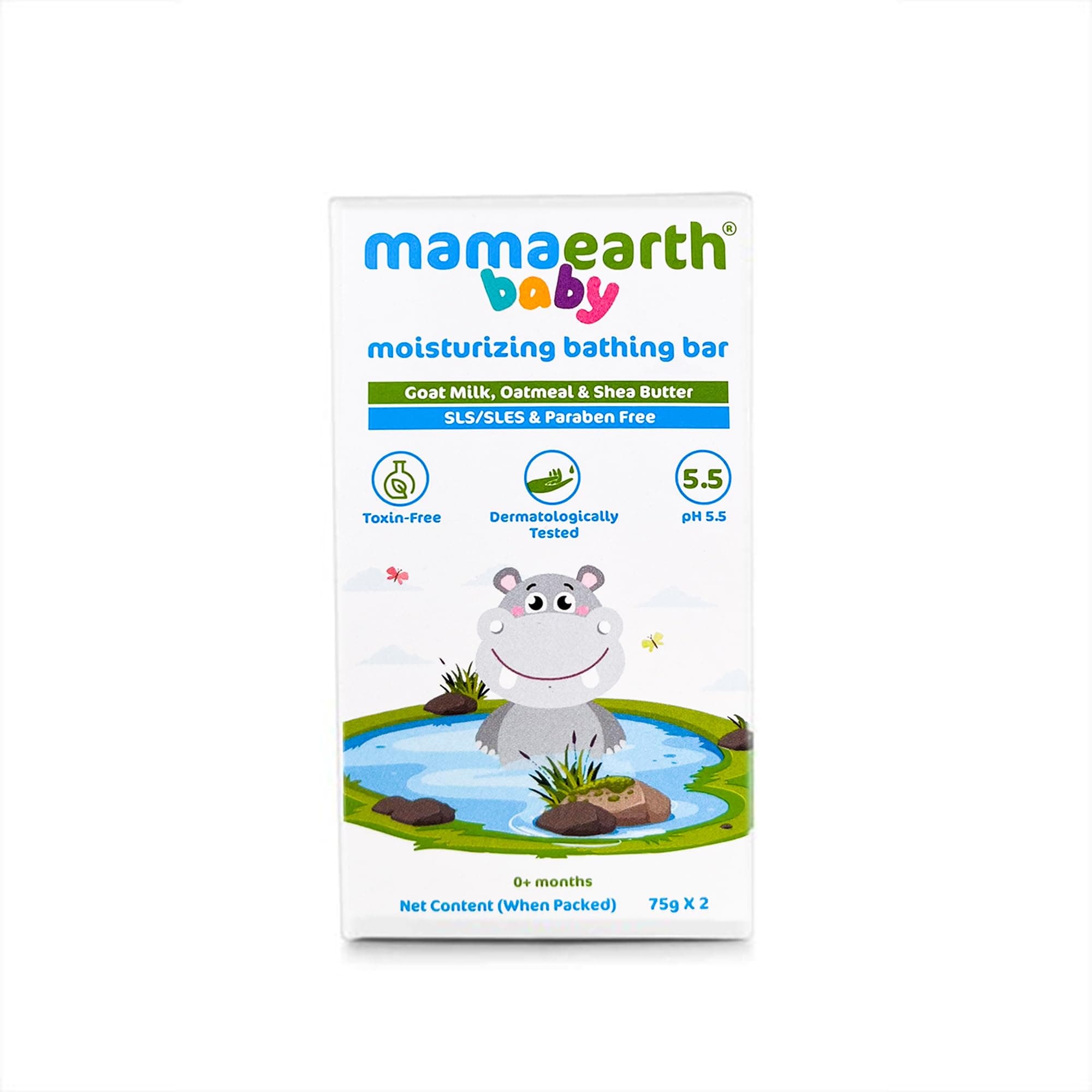 Mamaearth Moisturizing Baby Bathing Soap Bar With Goat Milk, Oatmeal & Shea Butter | Cleanses & Nourishes Skin, Bath Bar for Smooth, Delicate Baby Skin | Safe for Newborns, 75g Each (Pack of 2) on Amazon.ae - Price Tracker