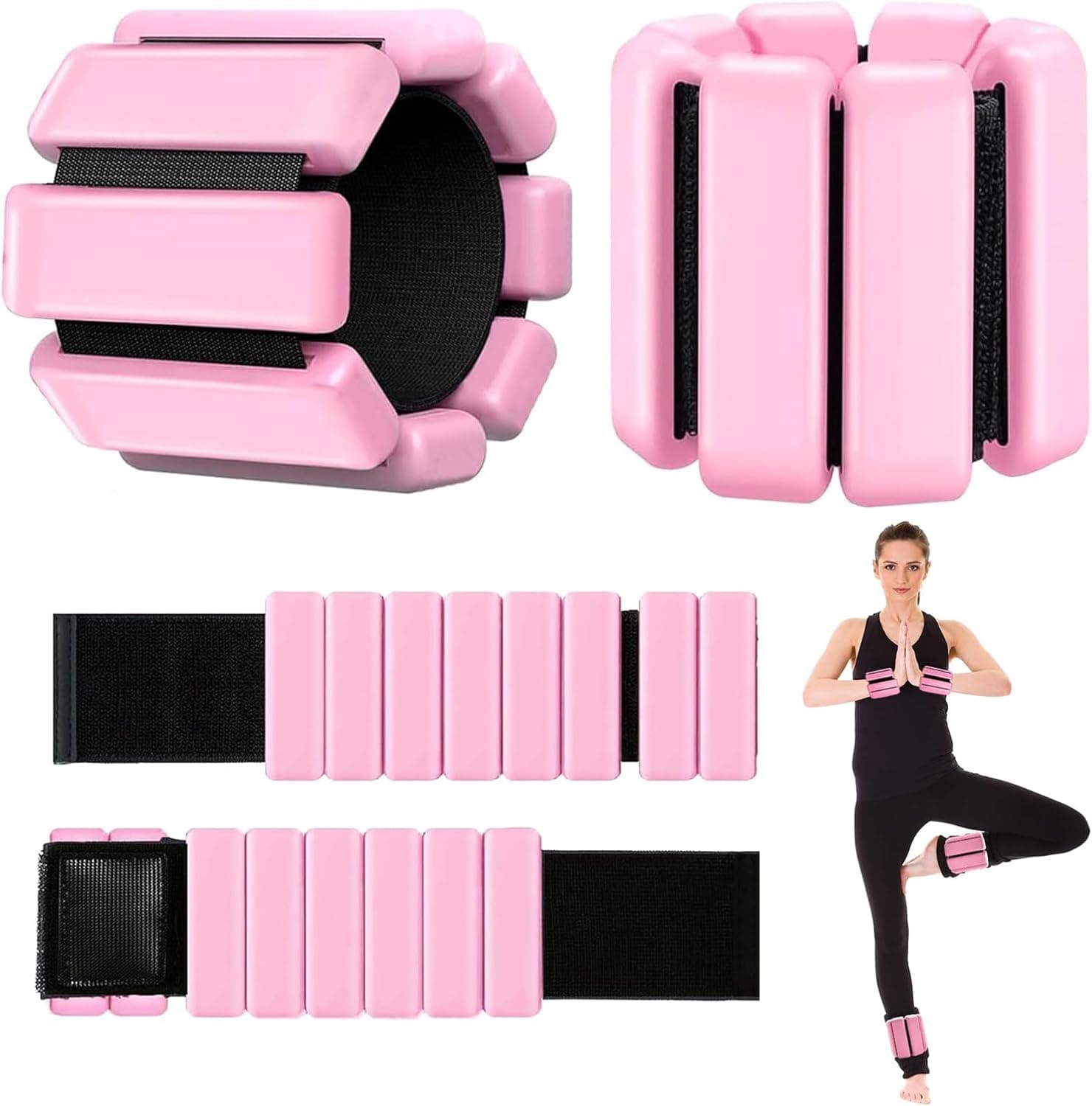 Adjustable Pilates Kit Wrist and Ankle Weights Ring Set for Women Men, Wearable Strong Arm & Leg Weights Set of 2 (0.5 Lbs Each) for Walking, Yoga, Dance, Barre,Gym,Exercise,Pilates,Walking Running on Amazon.ae - Price Tracker